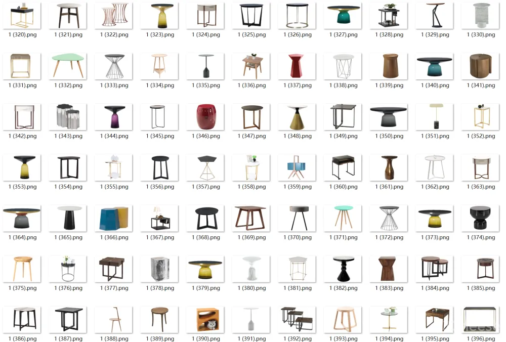 北欧风茶几边几白底PNG图片-软装设计搭配排版家具单品图片-1159张-3.34G