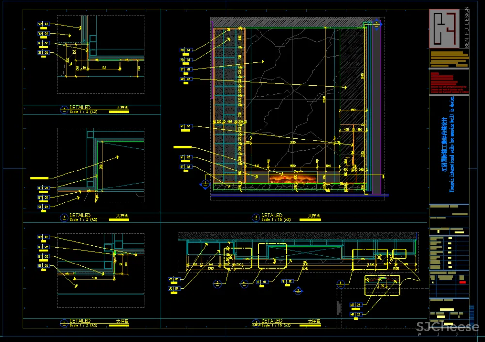 本朴设计-无锡江阴1000㎡精工豪邸丨概念&深化方案+效果图+施工图+物料+机电丨1.5G
