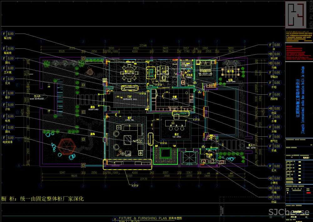 本朴设计-无锡江阴1000㎡精工豪邸丨概念&深化方案+效果图+施工图+物料+机电丨1.5G