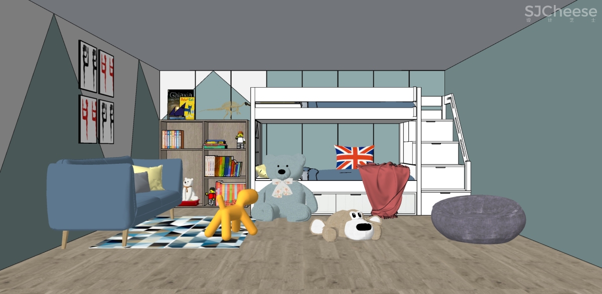 儿童房SU模型-家装儿童小孩房草图大师sketchup模型合集-20个-SKP格式-1.14G