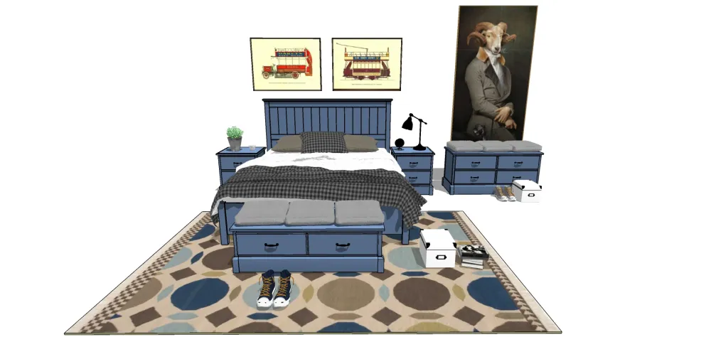 儿童房SU模型-家装儿童小孩房草图大师sketchup模型合集-20个-SKP格式-1.14G