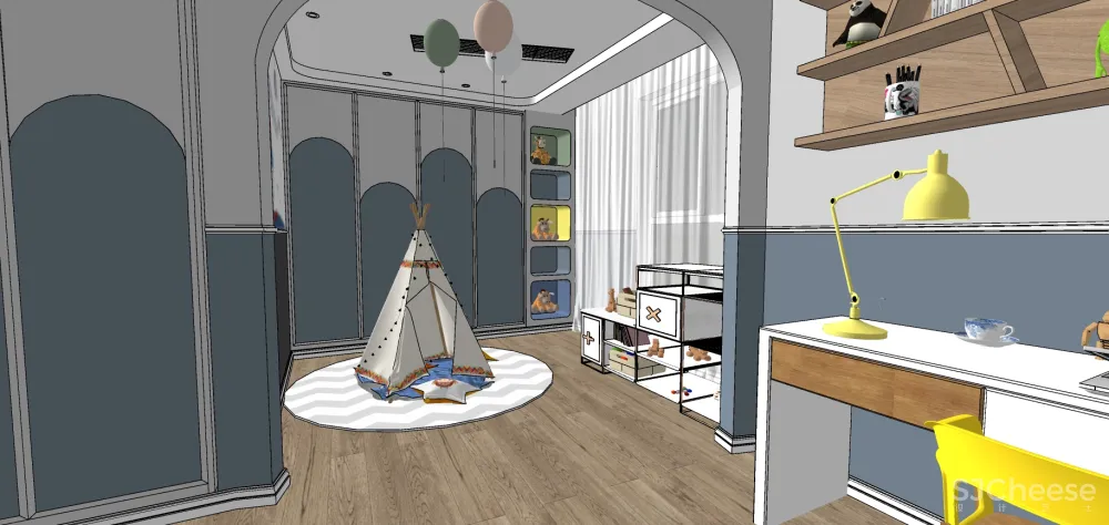 儿童房SU模型-家装儿童小孩房草图大师sketchup模型合集-20个-SKP格式-1.14G