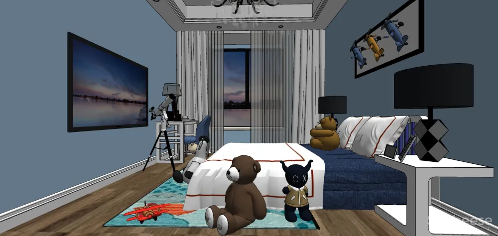 儿童房SU模型-家装儿童小孩房草图大师sketchup模型合集-20个-SKP格式-1.14G