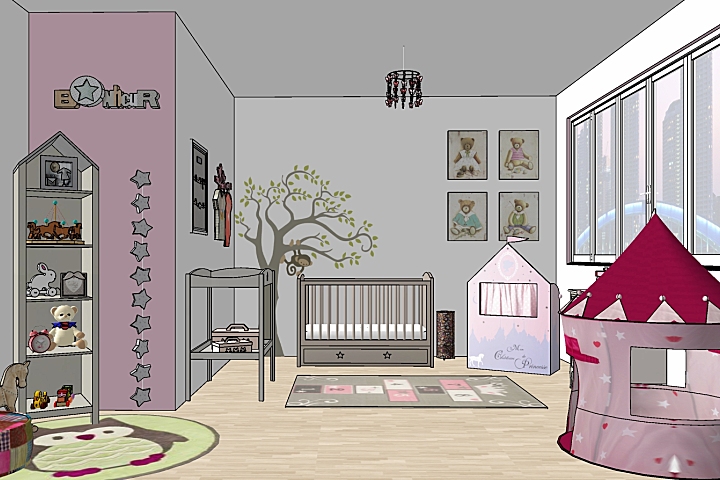 儿童房SU模型-家装儿童小孩房草图大师sketchup模型合集-20个-SKP格式-1.14G