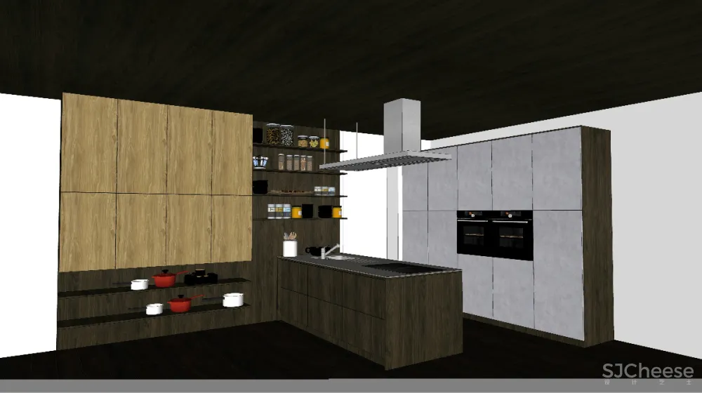 厨房SU模型-家装室内设计厨房橱柜草图大师sketchup模型合集-SKP格式-26个-1.92G