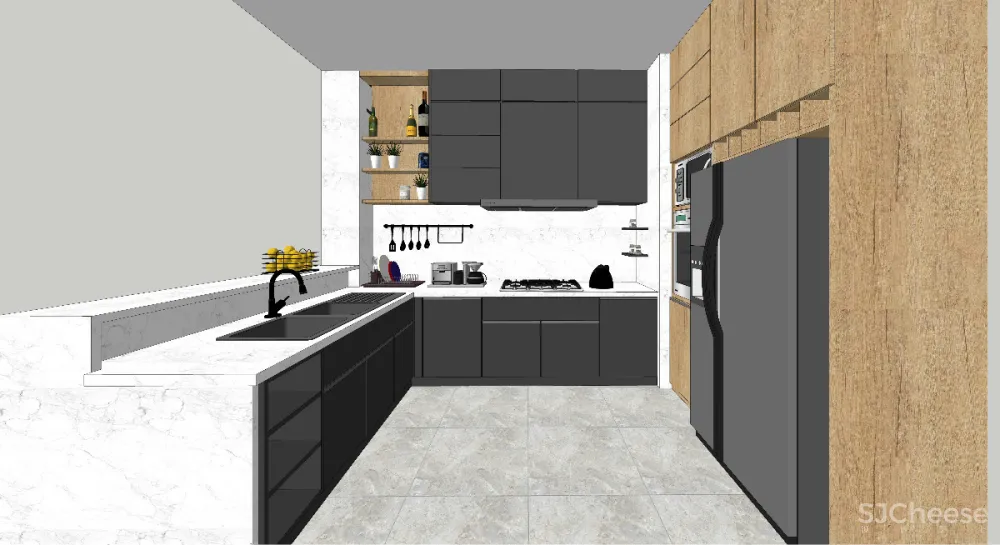 厨房SU模型-家装室内设计厨房橱柜草图大师sketchup模型合集-SKP格式-26个-1.92G