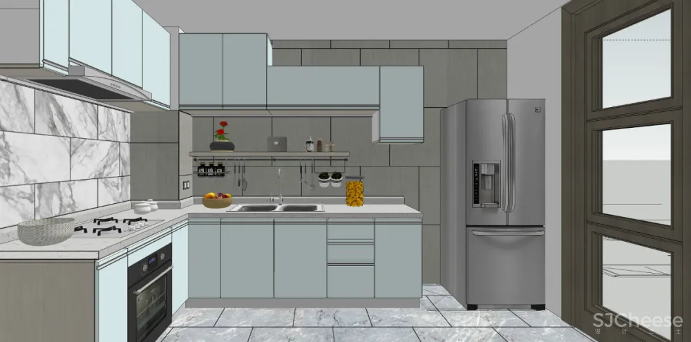 厨房SU模型-家装室内设计厨房橱柜草图大师sketchup模型合集-SKP格式-26个-1.92G