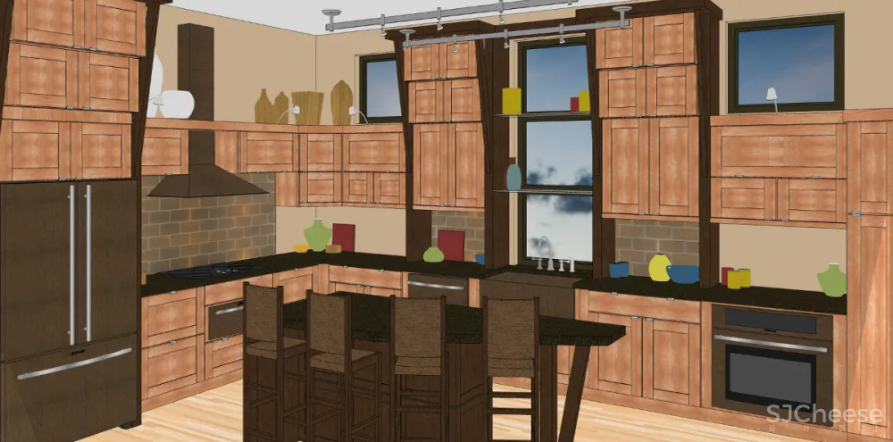 厨房SU模型-家装室内设计厨房橱柜草图大师sketchup模型合集-SKP格式-26个-1.92G