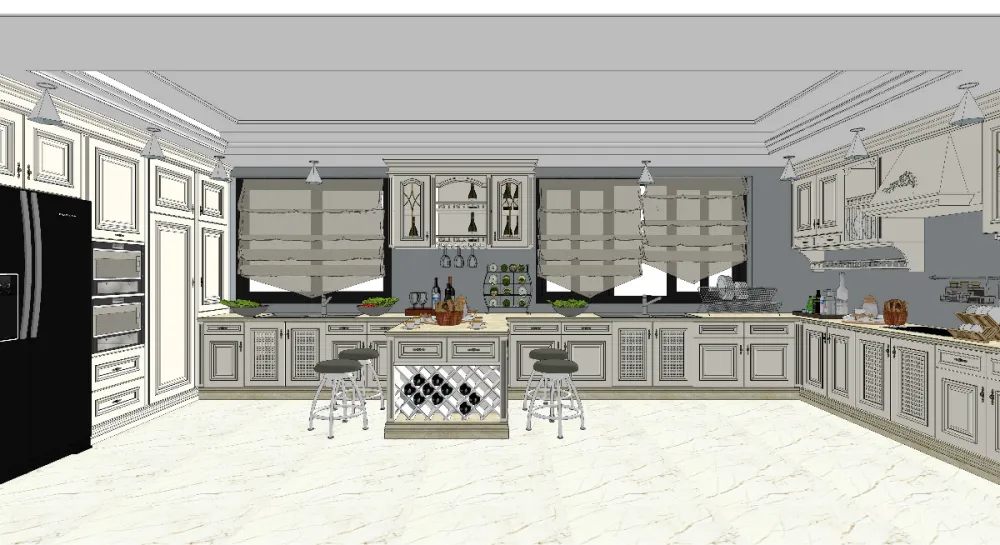 厨房SU模型-家装室内设计厨房橱柜草图大师sketchup模型合集-SKP格式-26个-1.92G