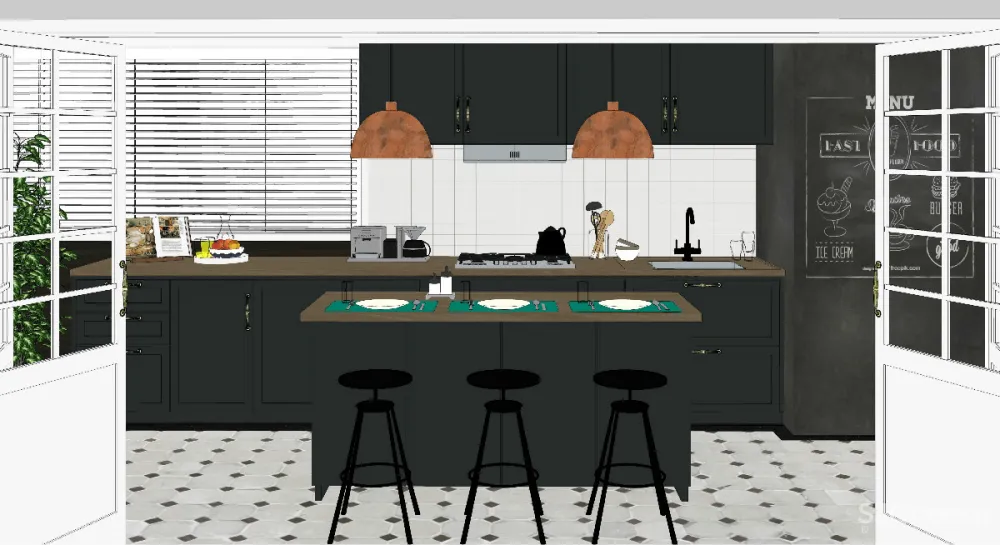 厨房SU模型-家装室内设计厨房橱柜草图大师sketchup模型合集-SKP格式-26个-1.92G