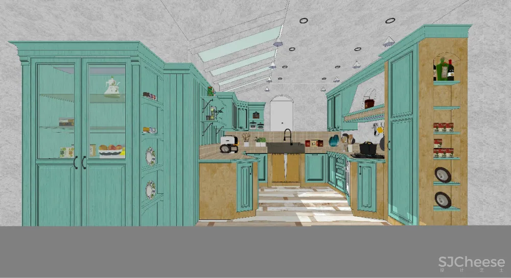 厨房SU模型-家装室内设计厨房橱柜草图大师sketchup模型合集-SKP格式-26个-1.92G