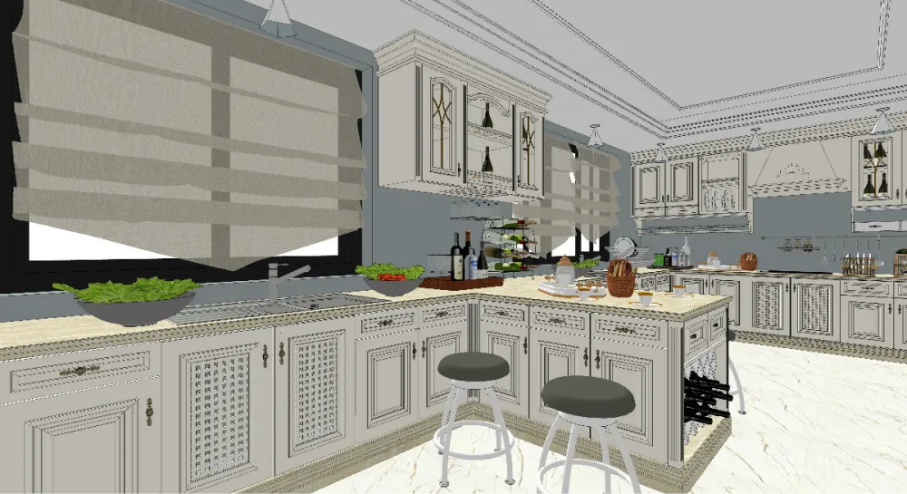 厨房SU模型-家装室内设计厨房橱柜草图大师sketchup模型合集-SKP格式-26个-1.92G