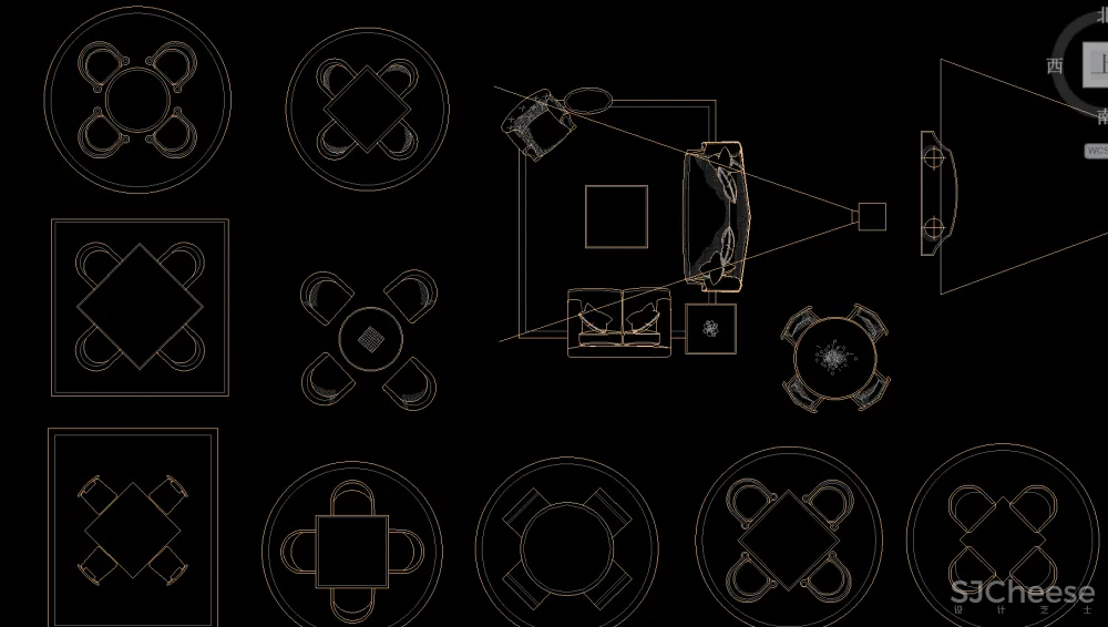 CAD图库-美式风格丨家装工装平、立图块丨家具CAD图库+立面背景墙丨DWG格式-19.7M