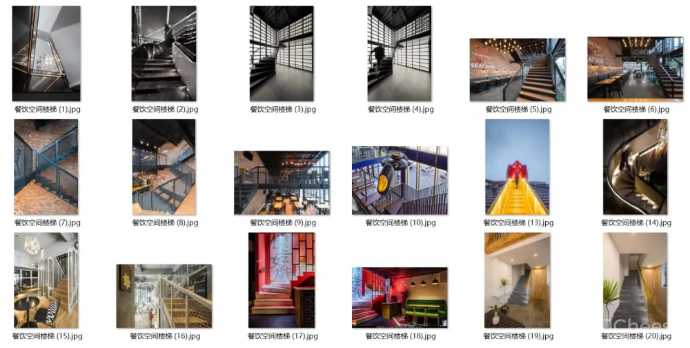 工装楼梯参考图合集-办公餐饮酒店商业售楼处楼梯实景图-663张-880M