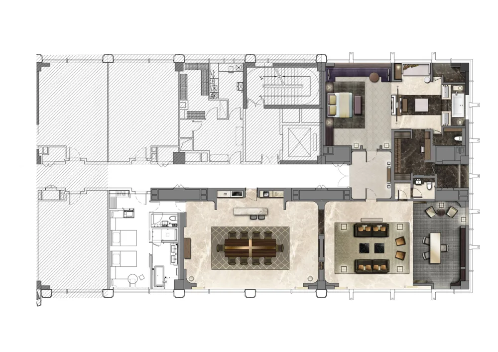 酒店PSD彩色平立面-Photoshop分图层彩平彩立图-PSD格式-3.04G