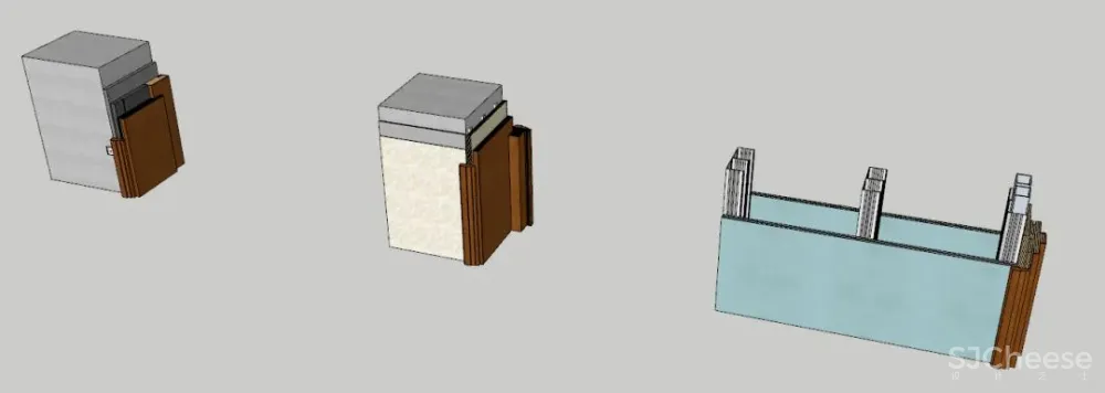 收口工艺节点合集-装饰工程常用基层做法-SU模型+CAD节点+基层厚度测算表83.7M