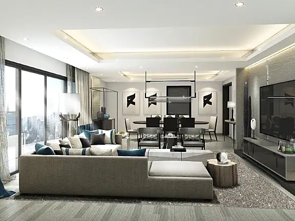 凯莉·赫本Kelly Hoppen上海中信泰富九庐豪宅样板间丨深化方案47P+效果图+CAD施工图+物料表丨160M