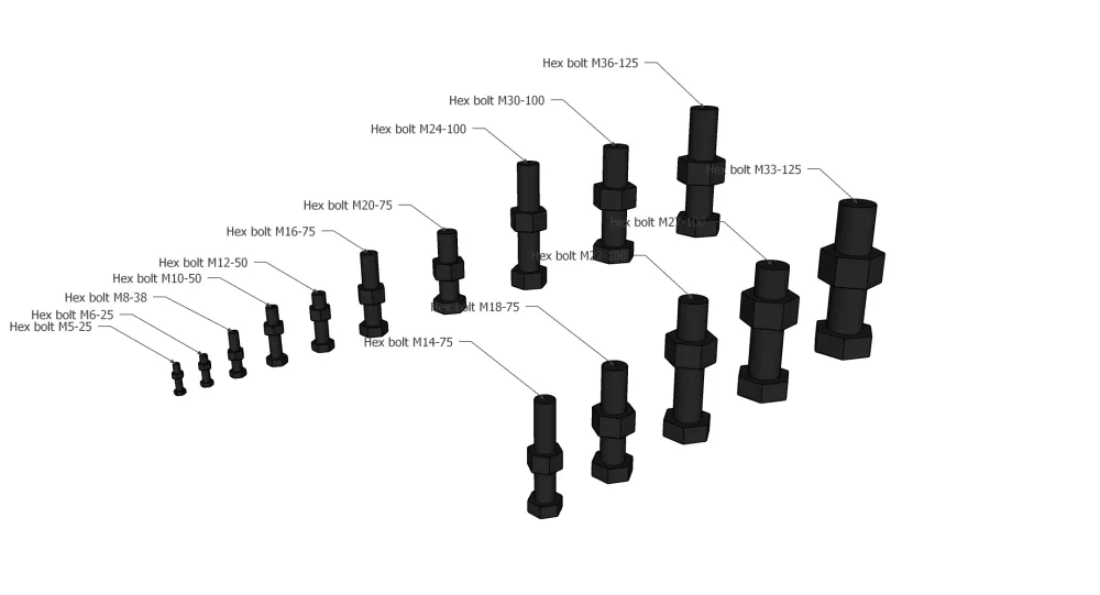 SU螺丝螺母工业模型小品sketchup螺丝螺丝钉螺纹