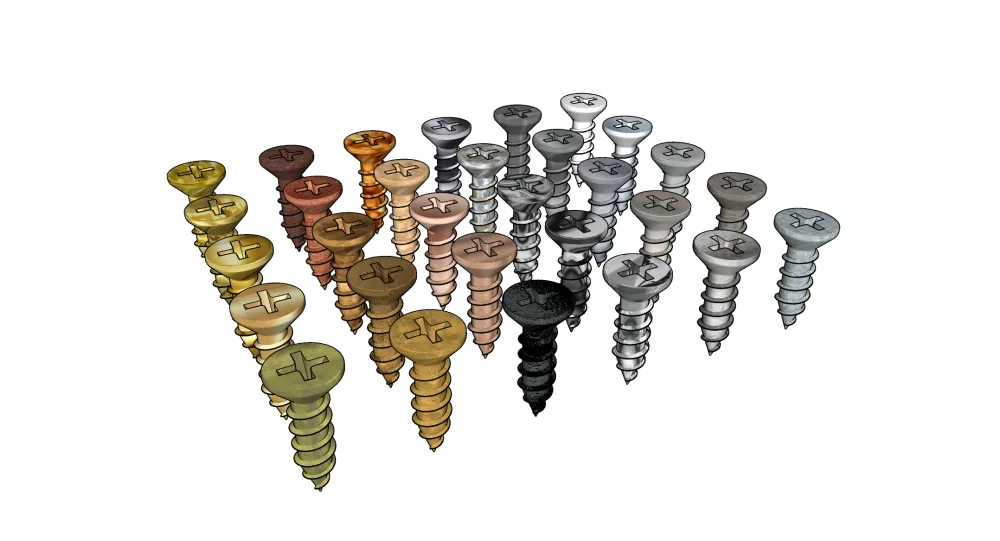 SU螺丝螺母工业模型小品sketchup螺丝螺丝钉螺纹