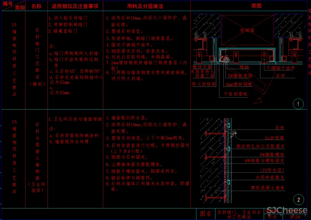 53个墙面CAD通用节点大样-石材木饰面墙砖墙纸硬包软包不锈钢玻璃墙面-1.48M