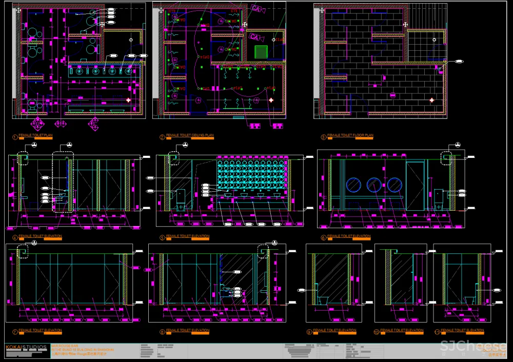 Kokaistudios-上海外滩18号酒吧丨1100㎡丨效果图+施工图+机电+厨房+摄影丨185M