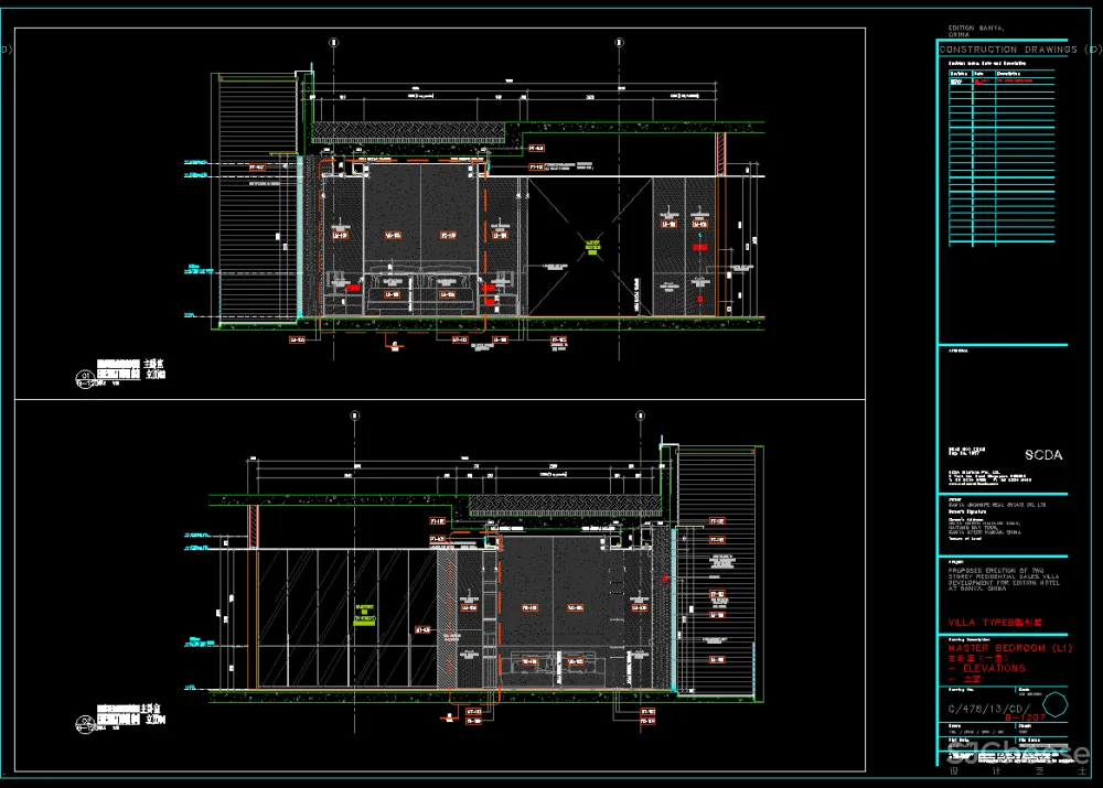 新加坡SCDA设计-三亚艾迪逊B户型私人别墅样板间丨建筑效果图+效果图+CAD施工图丨148M