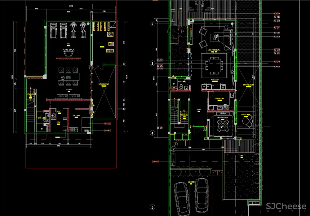 新加坡SCDA设计-三亚艾迪逊B户型私人别墅样板间丨建筑效果图+效果图+CAD施工图丨148M