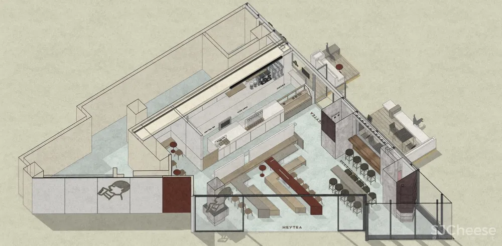 喜茶重庆龙湖U城天街店 / 超级平常空间设计