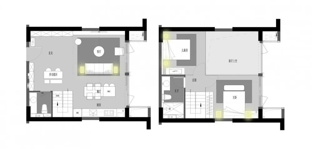 72㎡演绎唯美loft样板房丨殊众设计