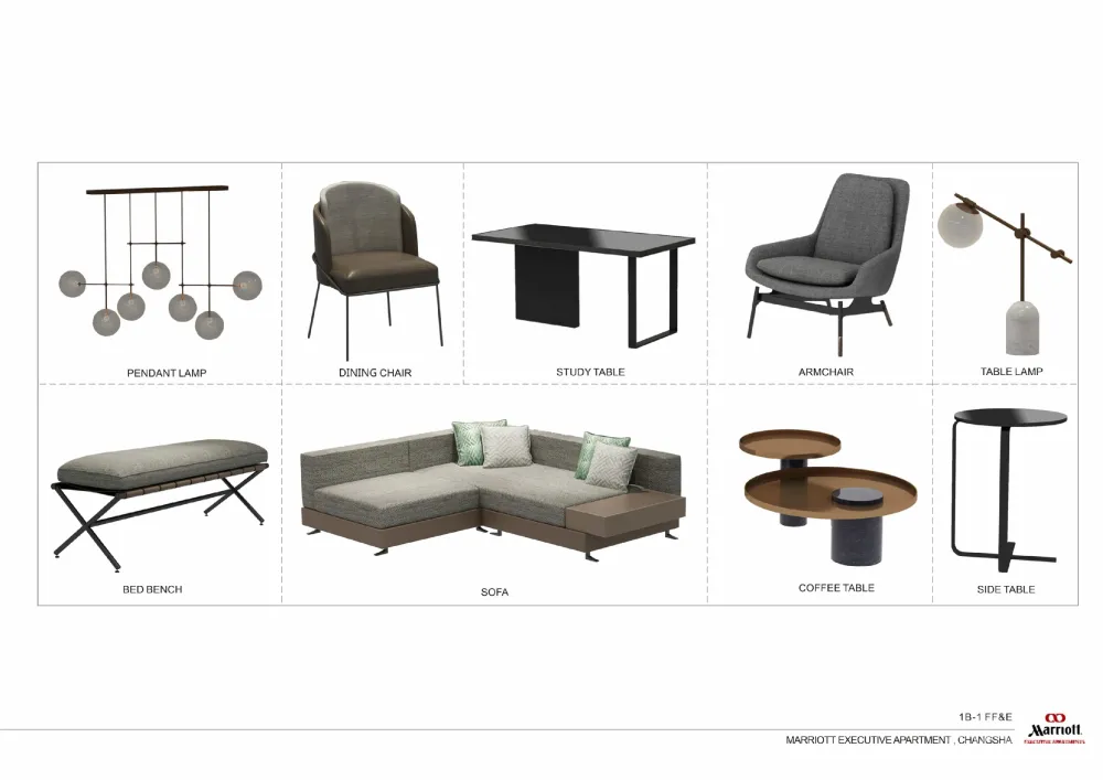 长沙卓越浅水湾万豪行政公寓样板房丨效果图+设计方案丨PDF+JPG丨181M