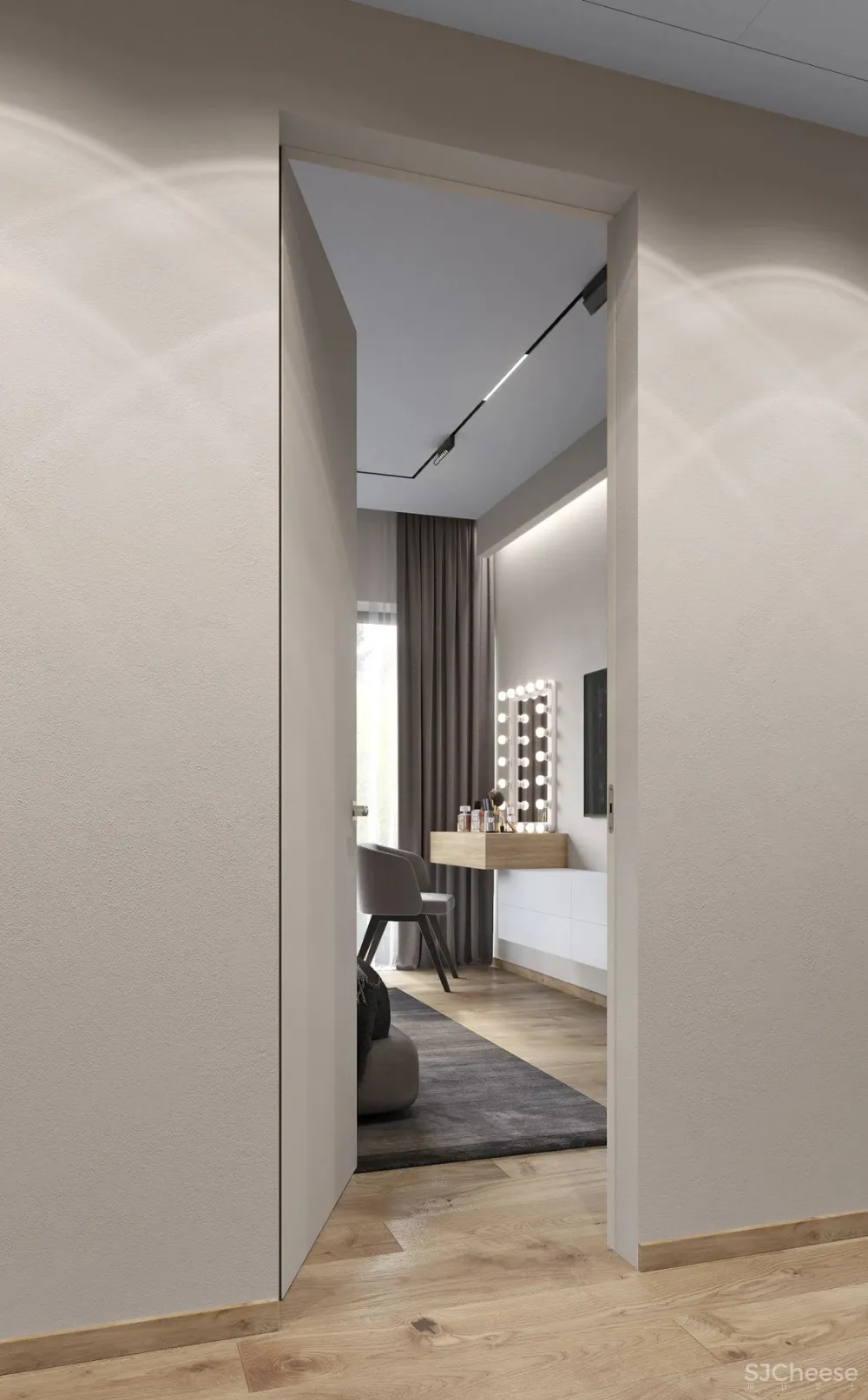 水蓝 浅灰，简约空间的浪漫调性