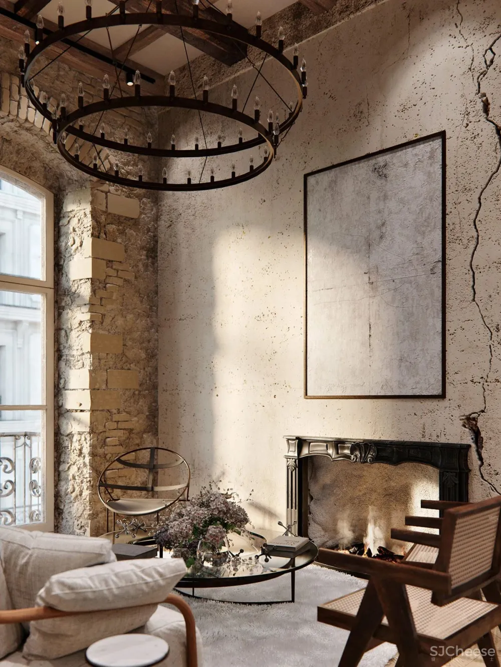 Large And Elegant Rustic Living Spaces