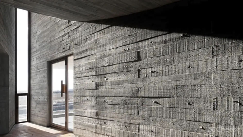 乡下盖房子,用这种木纹混凝土,温暖又高级!