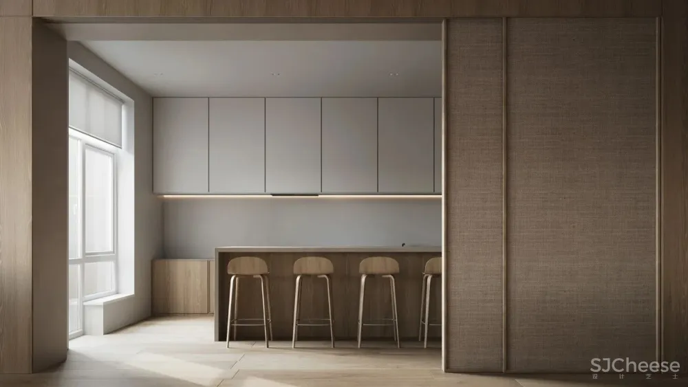 简约原木风住宅,用布艺、石材搭配出高级感!