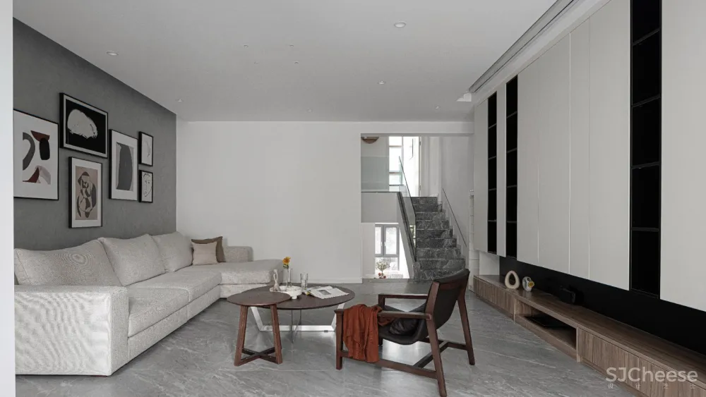 三层错层空间结构的趣味性,极简生活的本色