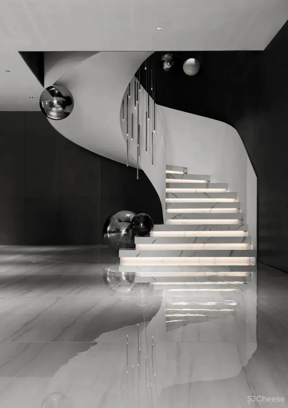 黑白简趣空间，90后都爱的个性潮地 珀阁室内设计