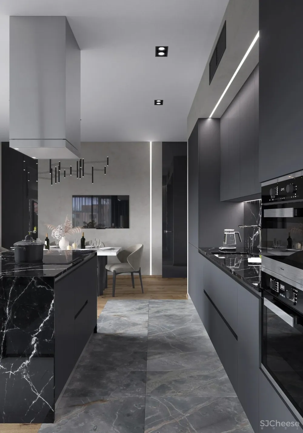 水蓝 浅灰，简约空间的浪漫调性