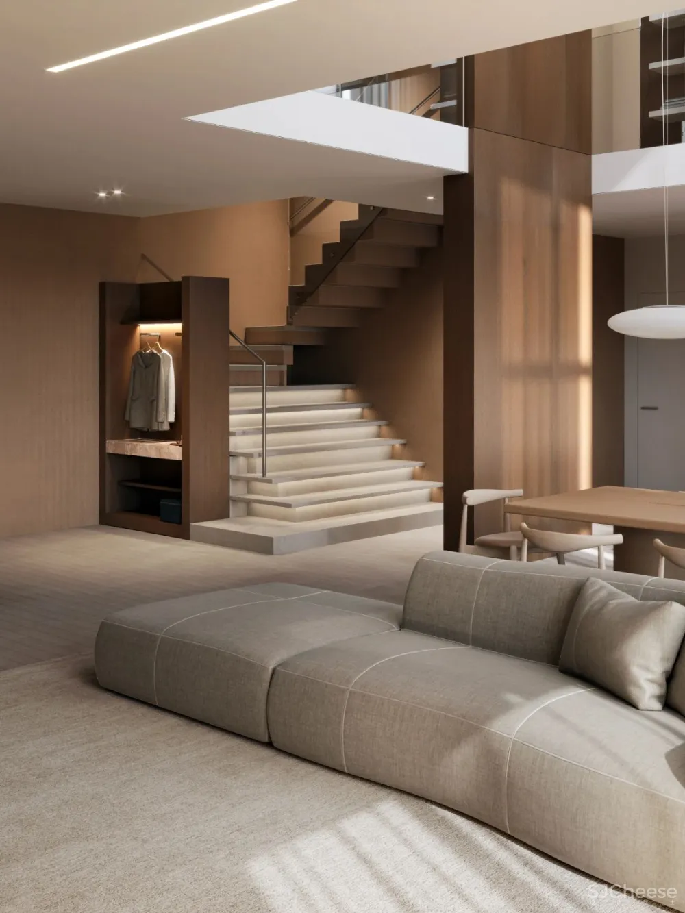 Alexey Gulesha 212㎡复式原木风私宅