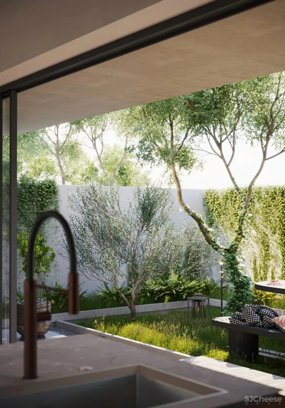 一个私宅,两个花园:一个赏景,一个娱乐