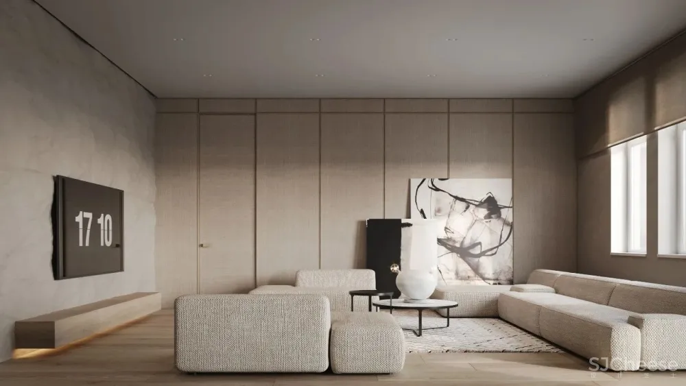 简约原木风住宅,用布艺、石材搭配出高级感!