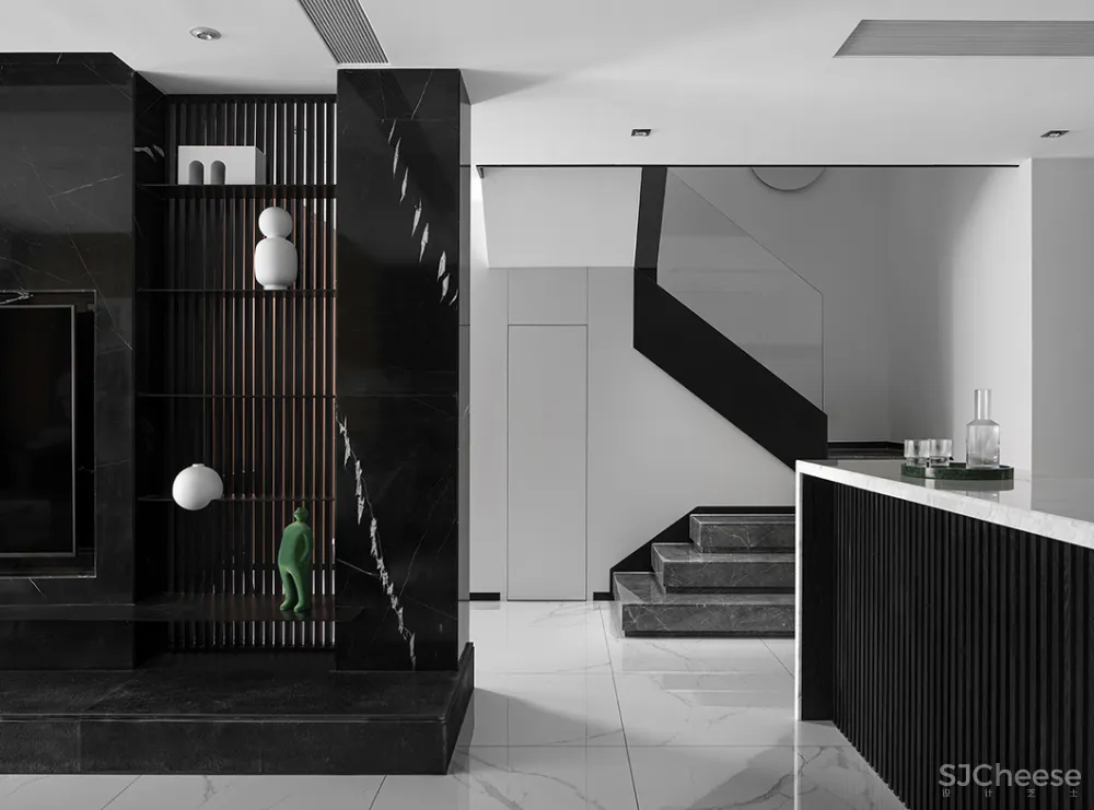 255㎡极简别墅,黑白灰太有格调了!