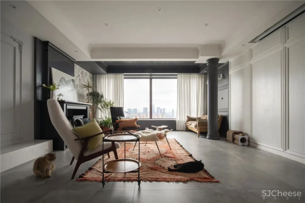 217㎡简约大平层,养7只猫的艺术美宅,太羡慕了!