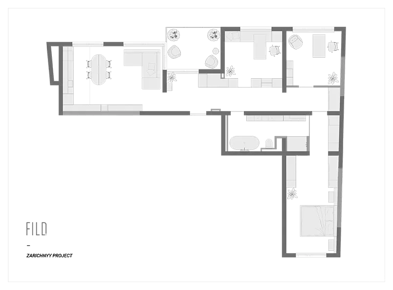 99㎡四居室,夫妻企业家,一人一间办公室!