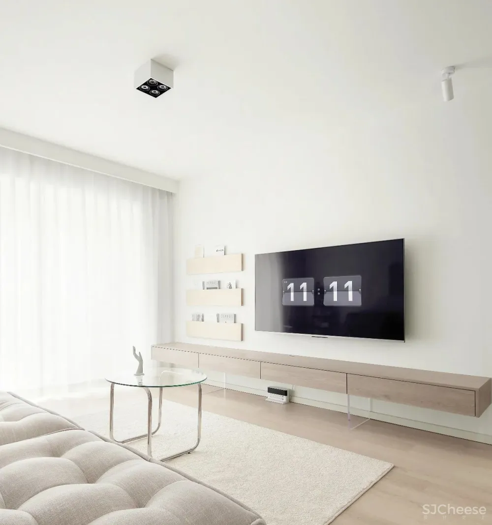 浅麻色 纯白色，简洁舒适的空间美感 清和一舍