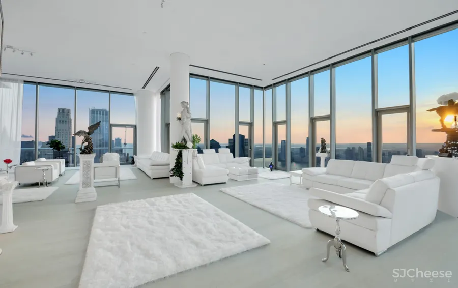 毛坯感的顶层公寓，一个月租金68万，三种软装陈设，哪种更高级？