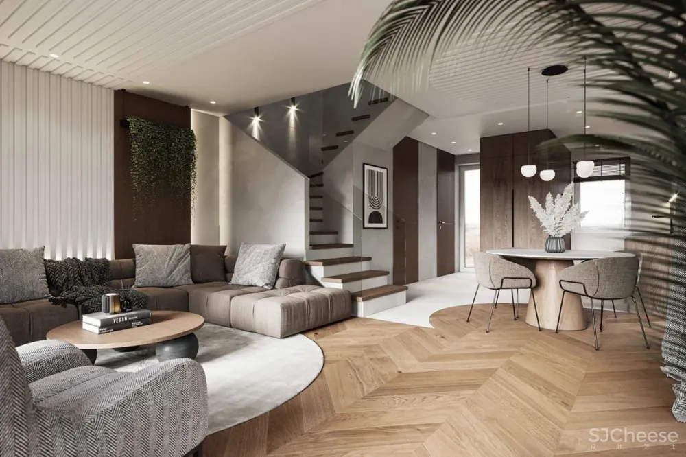 110㎡ 原木风复式, 灯光这样设计更有质感!