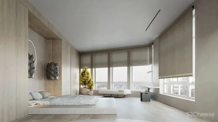 简约原木风住宅,用布艺、石材搭配出高级感!