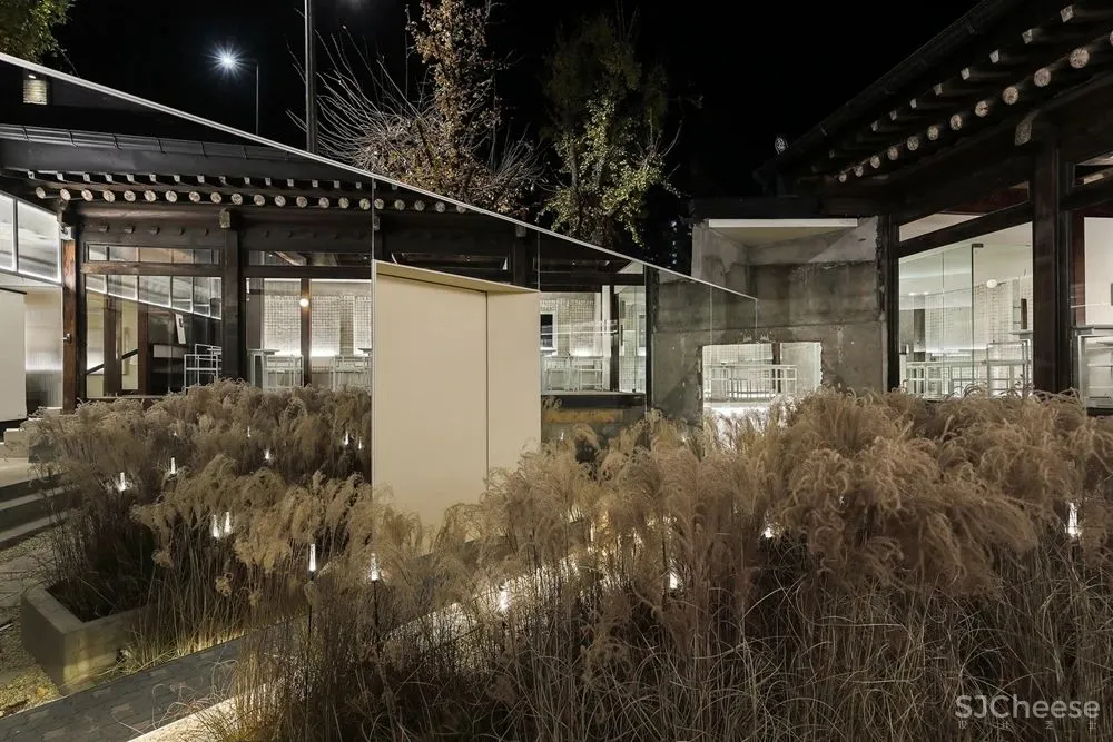 首尔市中心这家餐厅,院里竟种满了茅草?