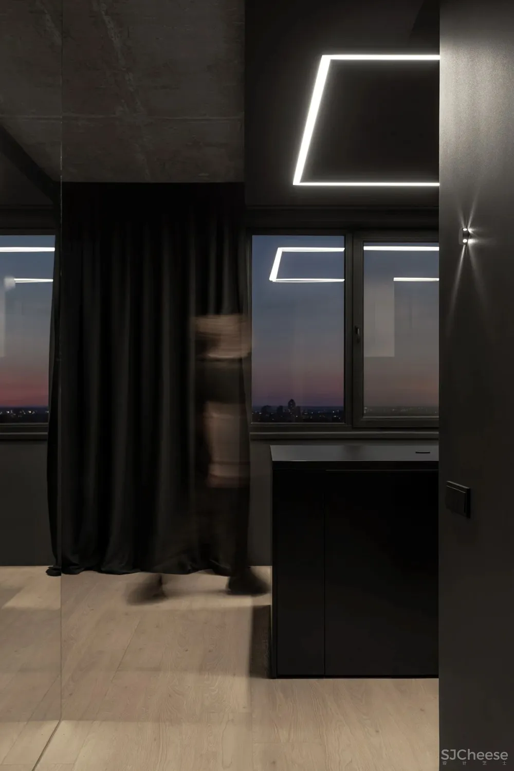 43㎡黑色小户型住宅,网友:这才叫一个人的豪宅!