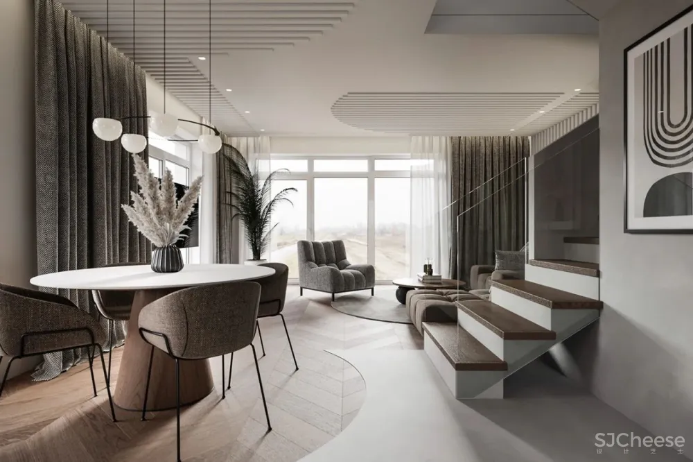 110㎡ 原木风复式, 灯光这样设计更有质感!